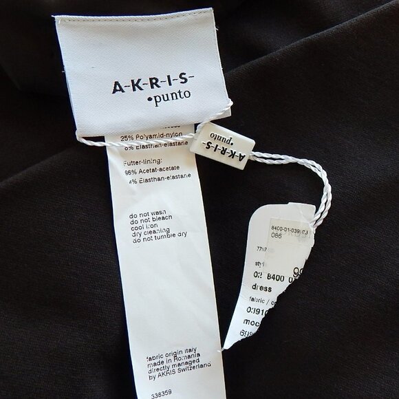 Akris Punto Dark Brown Stretch Knit Draped Waist Sheath Pencil Dress New NWT 4 - Picture 6 of 6